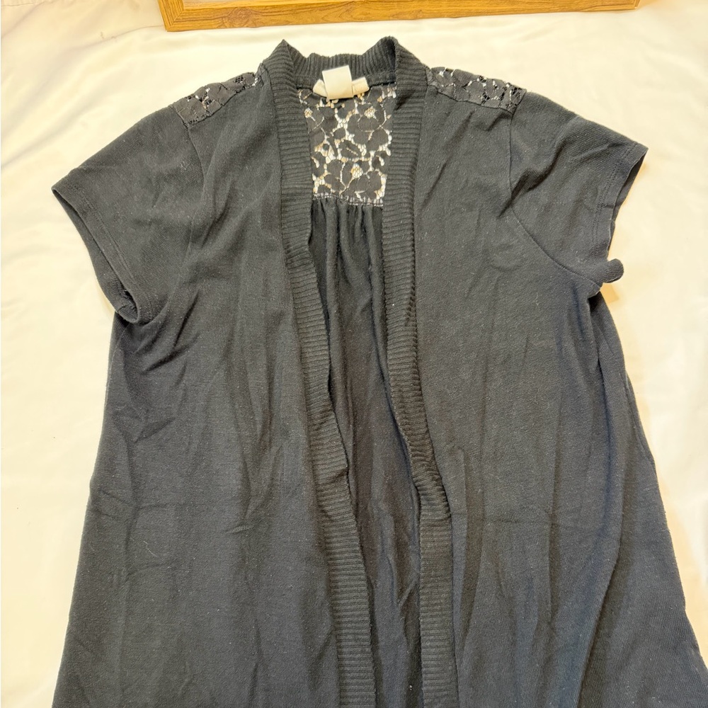 Girls Belle Du Jour size large black cardigan - Picture 2 of 5